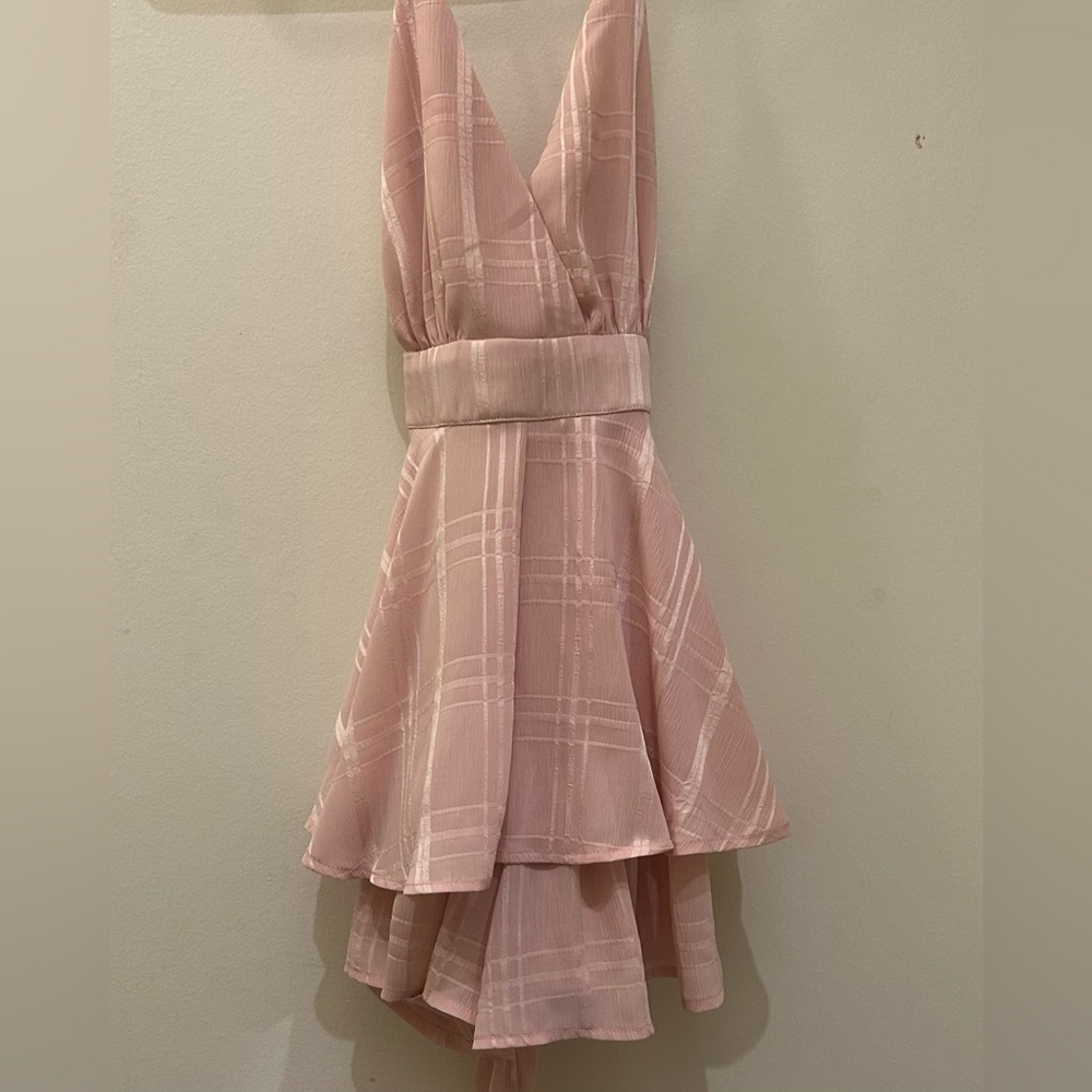 Blushing brunette dress